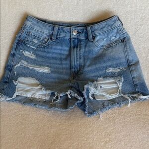 American Eagle Outfitters Distressed Light Blue Denim Shorts - size 2